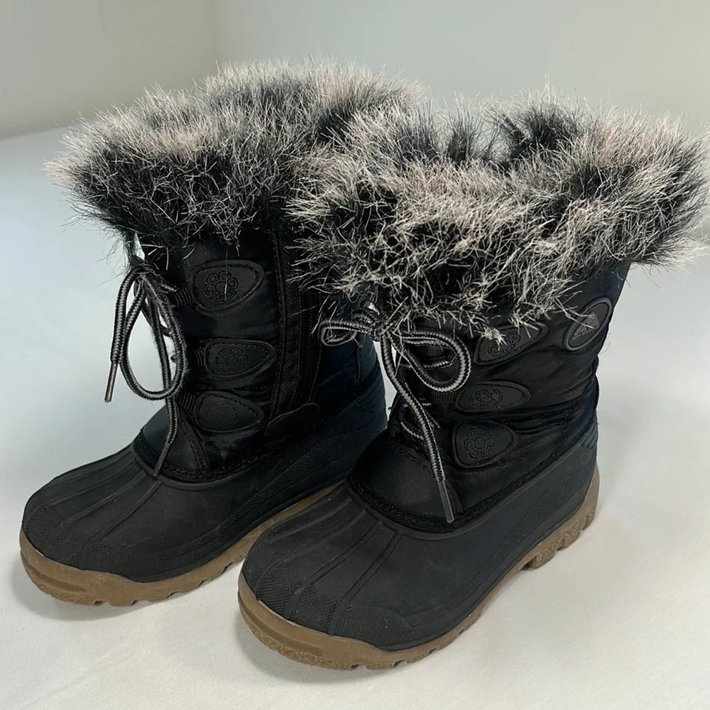 Nova Mountain winter boots, zipper lace up, Kids 12 EUC